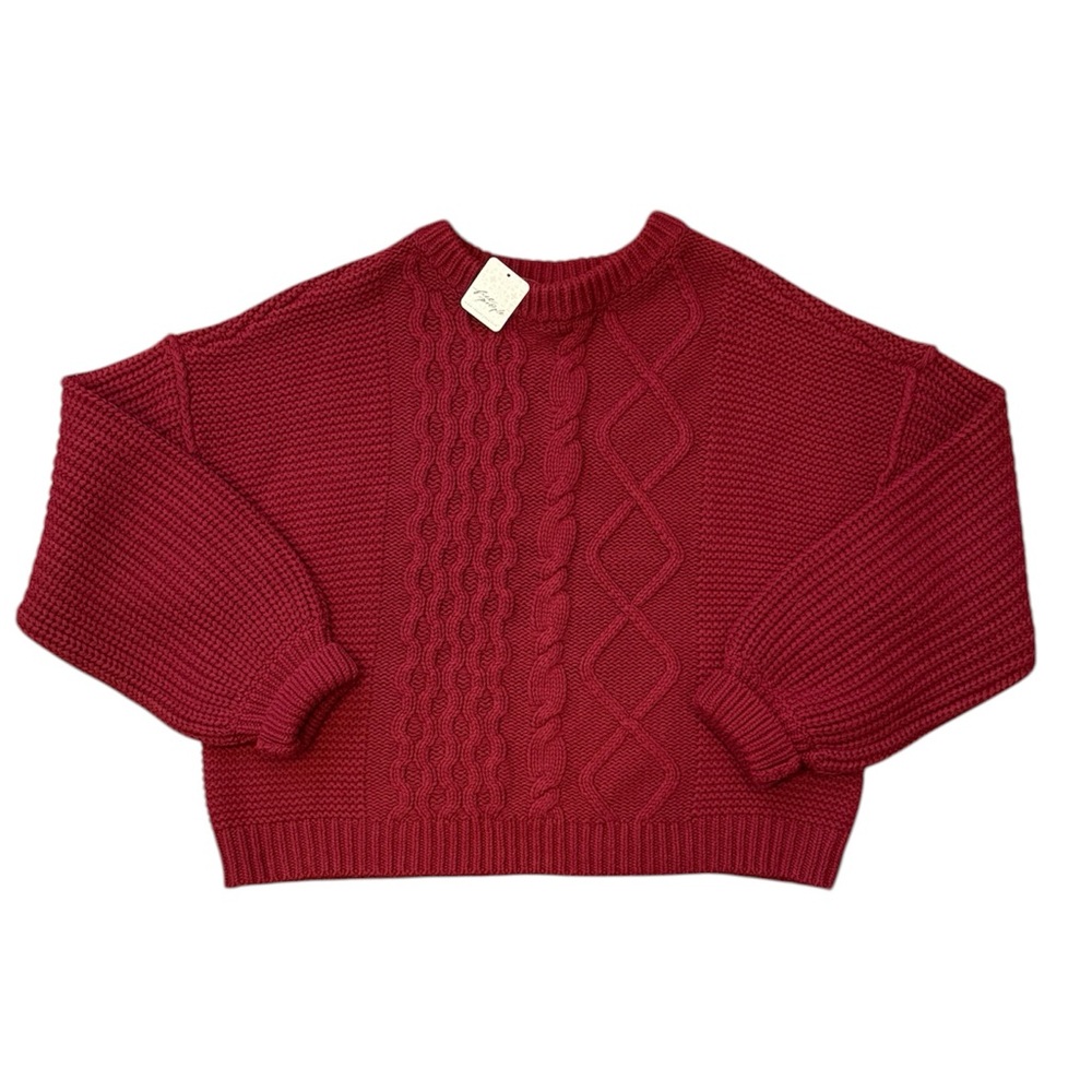 NWT Free People Dream Cable Crewneck Sweater - Picture 5 of 6